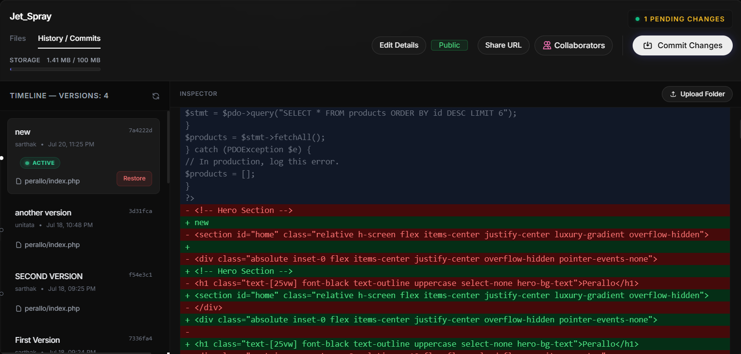 Version History and Diff Preview
